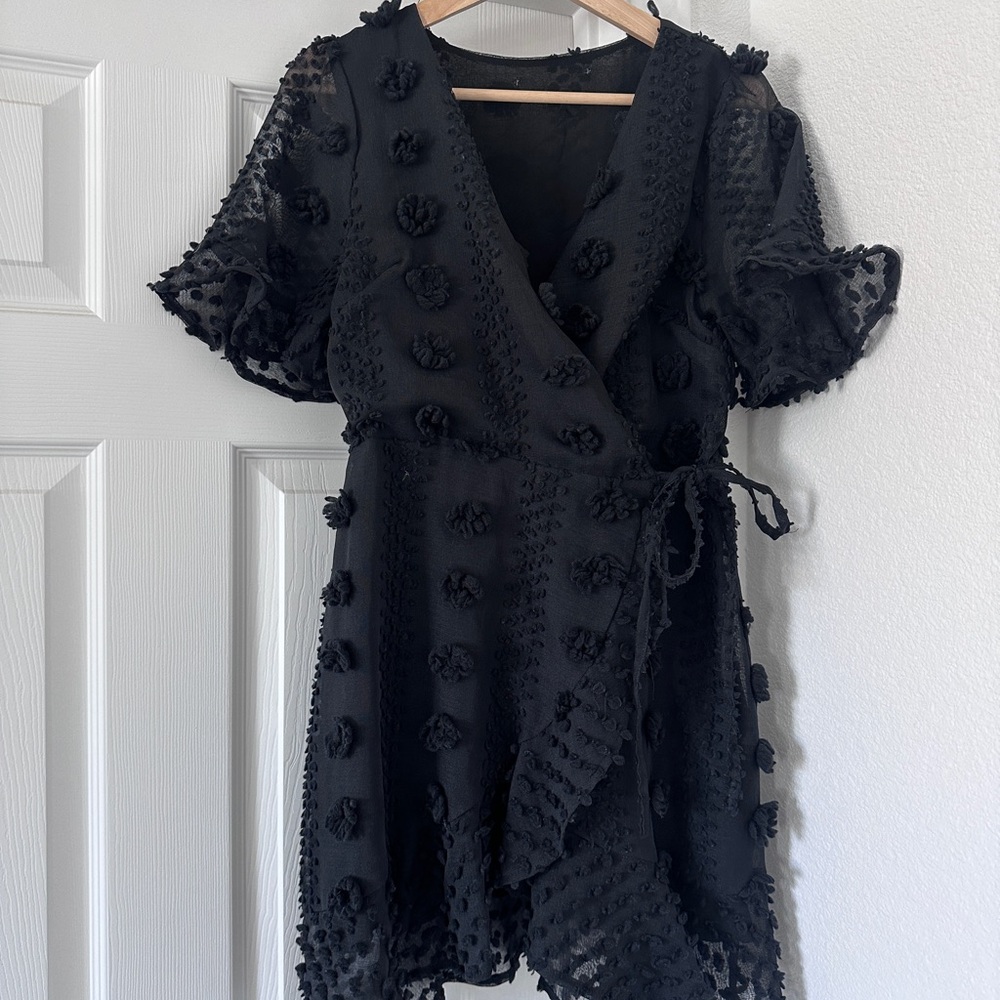 Elegant Black Wrap Dress